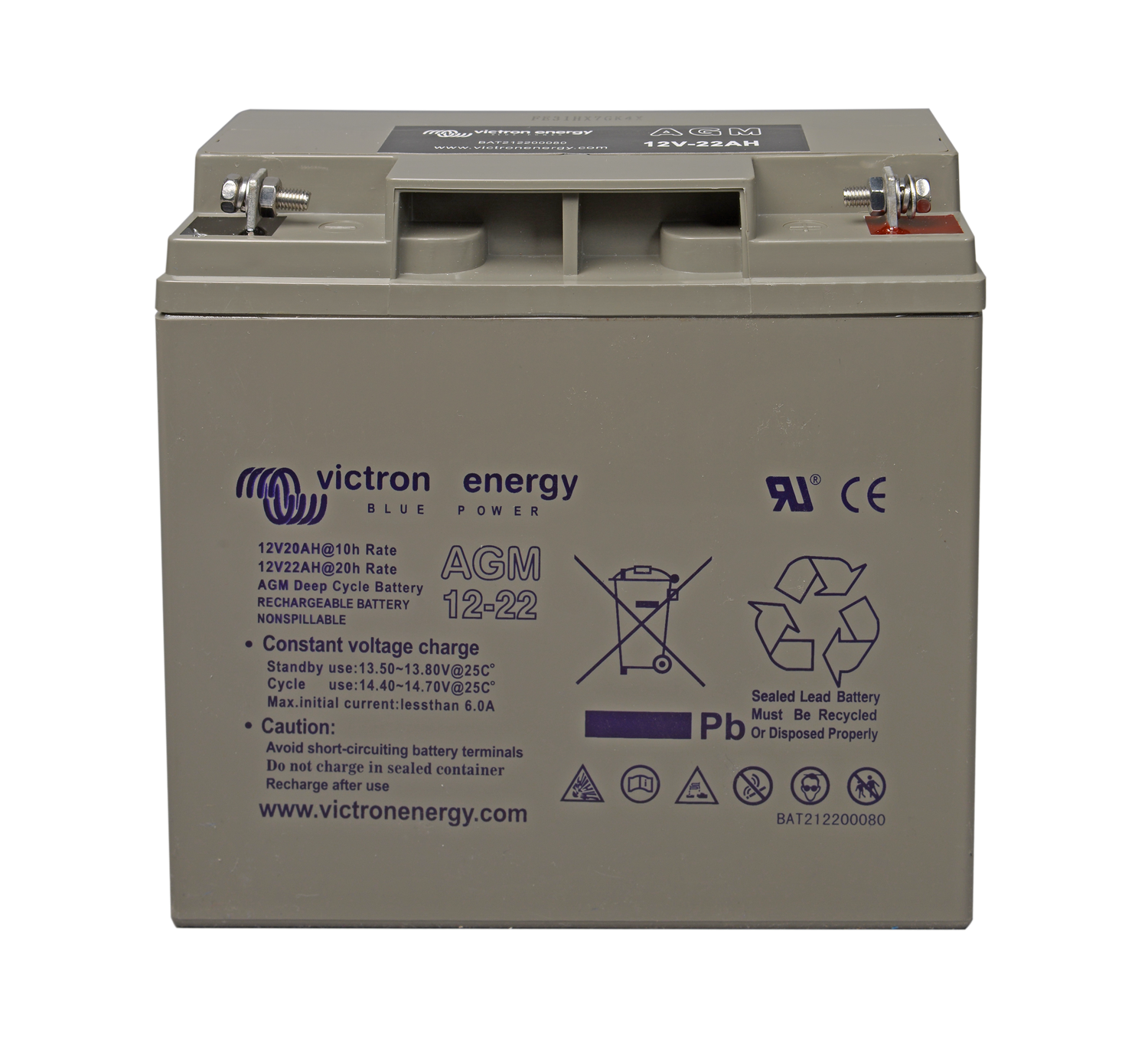 12V 22Ah AGM Battery (front) thumbnail